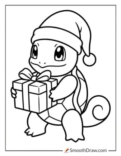 Squirtle Christmas Coloring Page