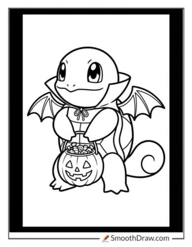 Squirtle Halloween Coloring Page