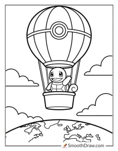 Squirtle In A Hot Air Balloon