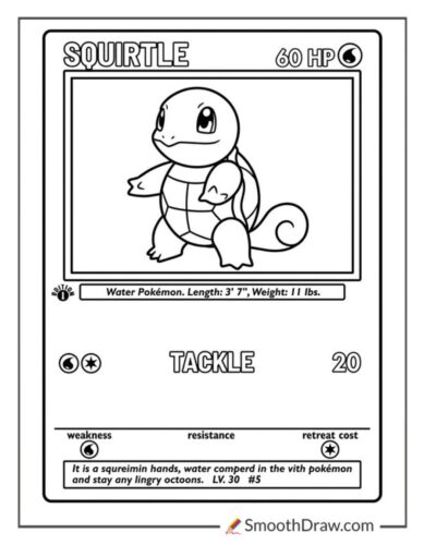 Squirtle Pokemon Card Coloring Page