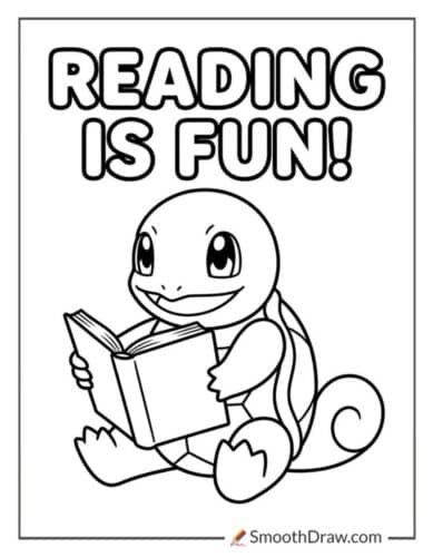 Squirtle Reading A Book