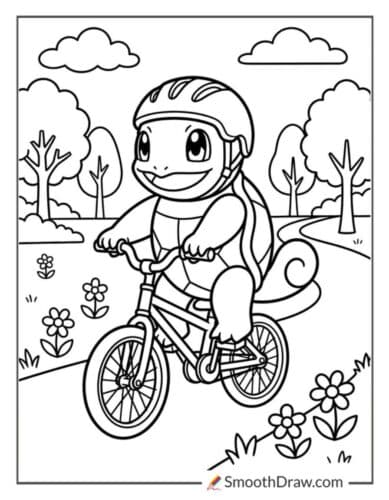 Squirtle Riding A Bike