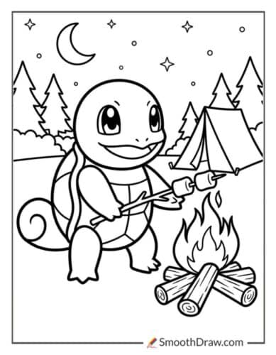 Squirtle Roasting Marshmallows