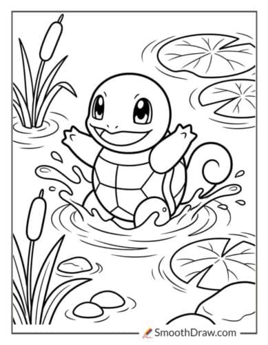 Squirtle Swimming In A Pond