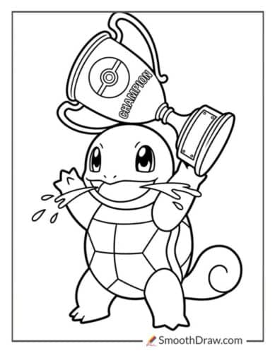 Squirtle With A Trophy