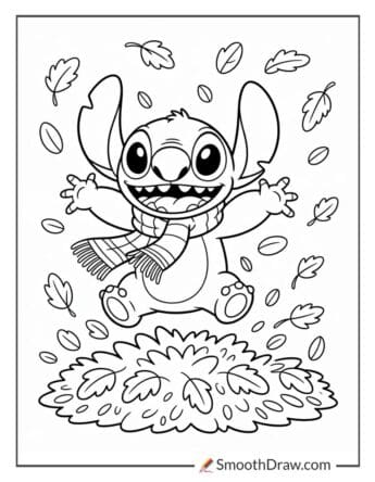 stitch fall coloring pages