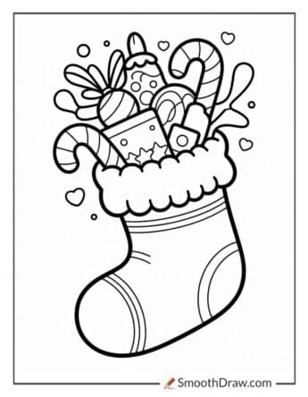 Stocking Filled With Toys And Sweets