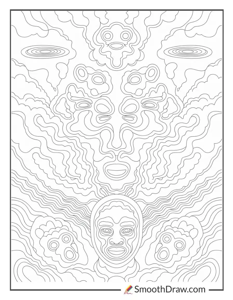 Stoner Trippy Coloring Pages For Adults