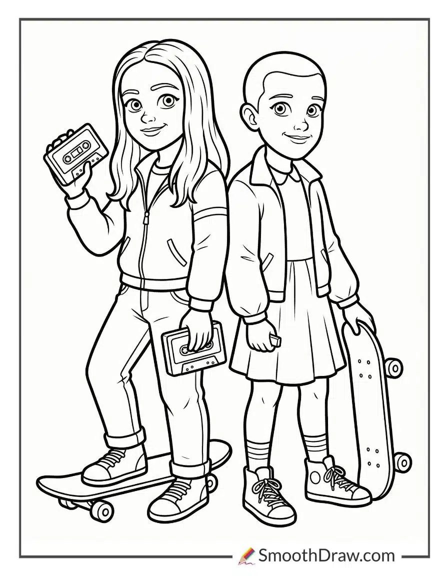 Stranger Things Coloring Pages Max And Eleven