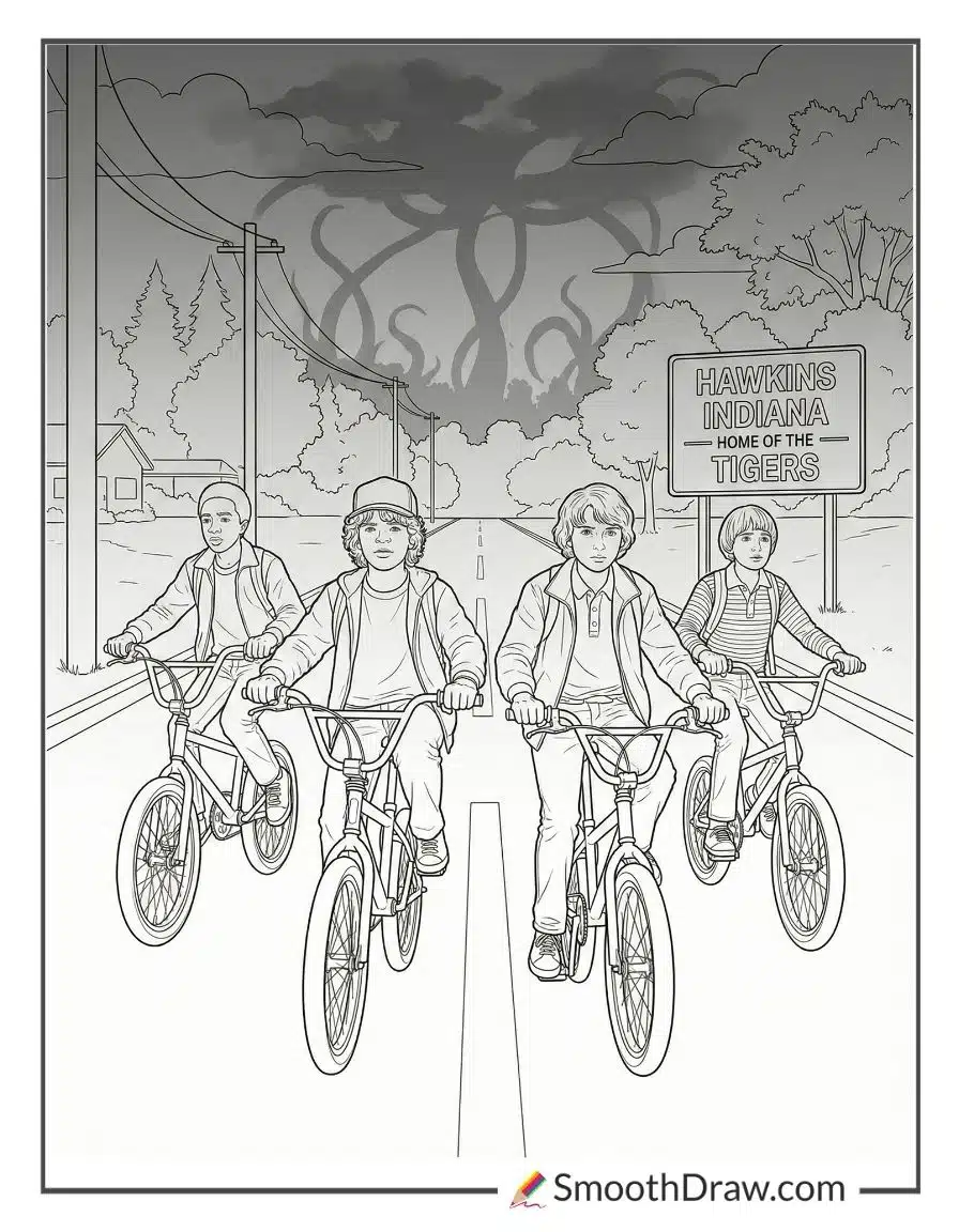 Stranger Things Coloring Pages