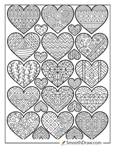 Stress Relief Geometric Hearts