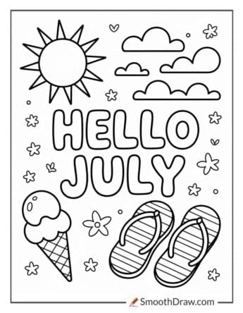 summer july coloring page