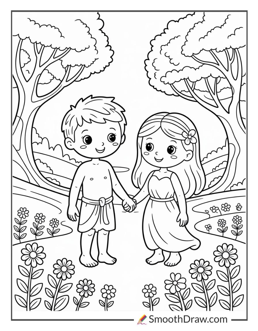 Sunday School Adam And Eve Coloring Pages