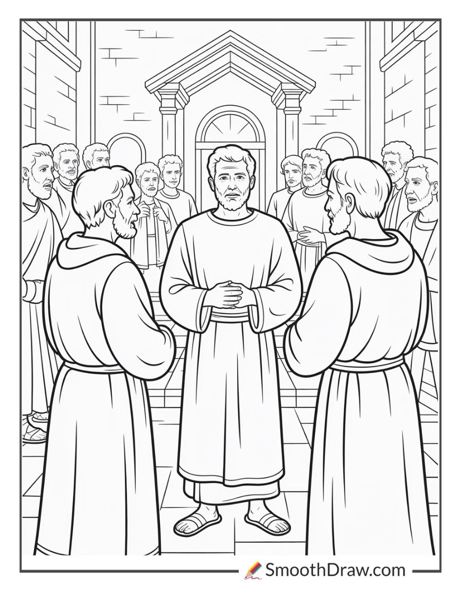 Sunday School Ananias And Sapphira Coloring Page