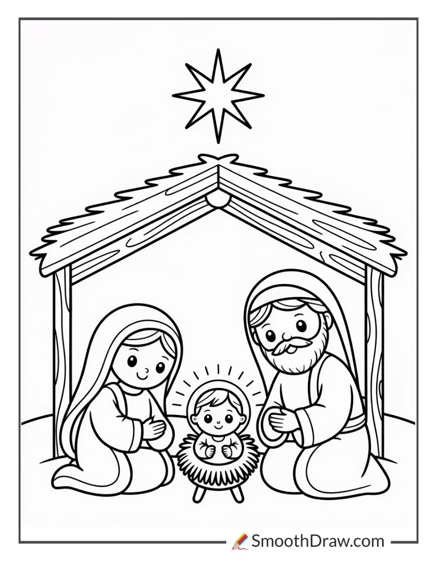 Sunday School Christmas Coloring Pages
