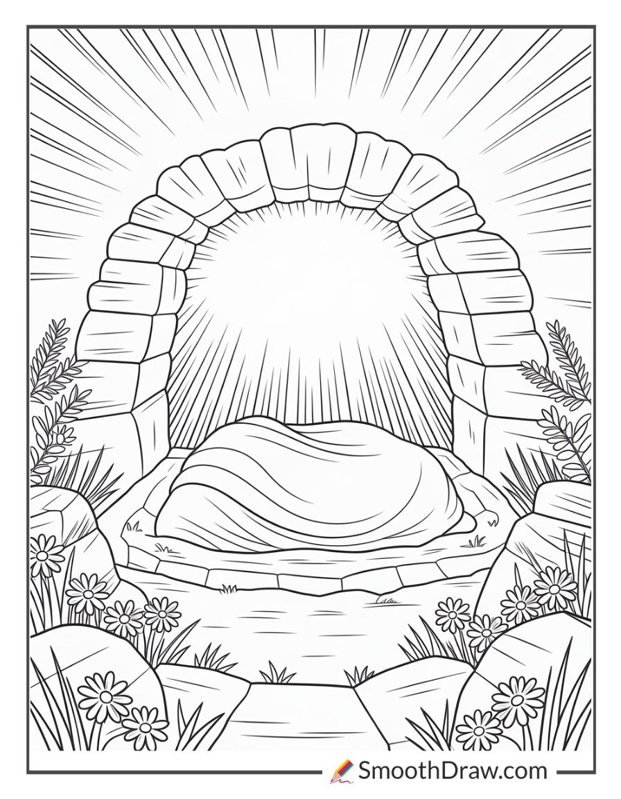 Sunday School Empty Tomb Coloring Page