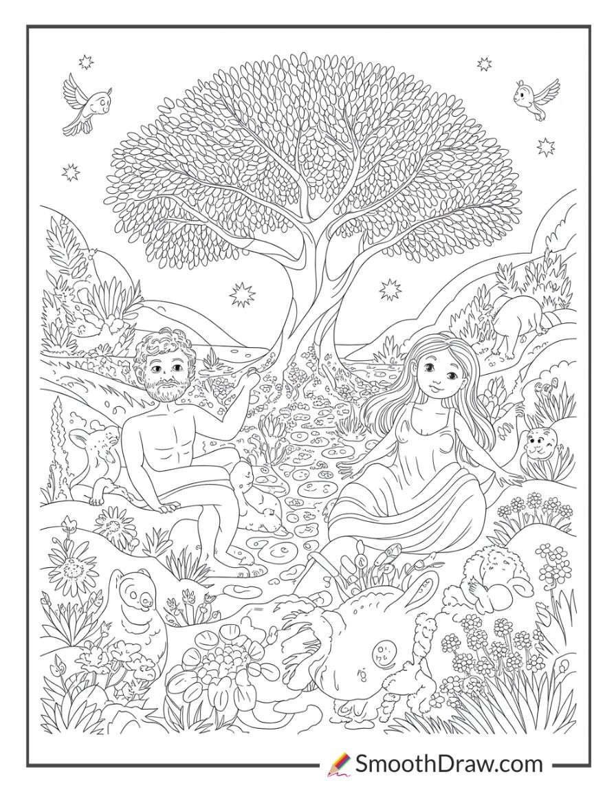 Sunday School Garden Of Eden Coloring Pages