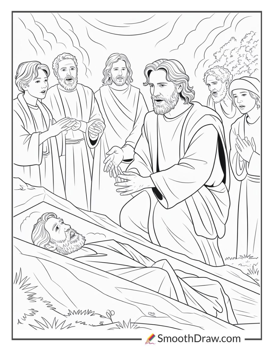 Sunday School Lazarus Coloring Page