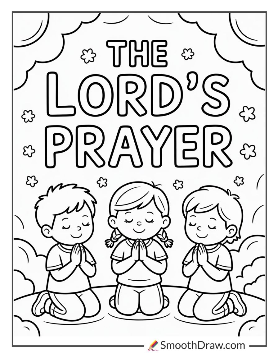 Sunday School Lords Prayer Coloring Page