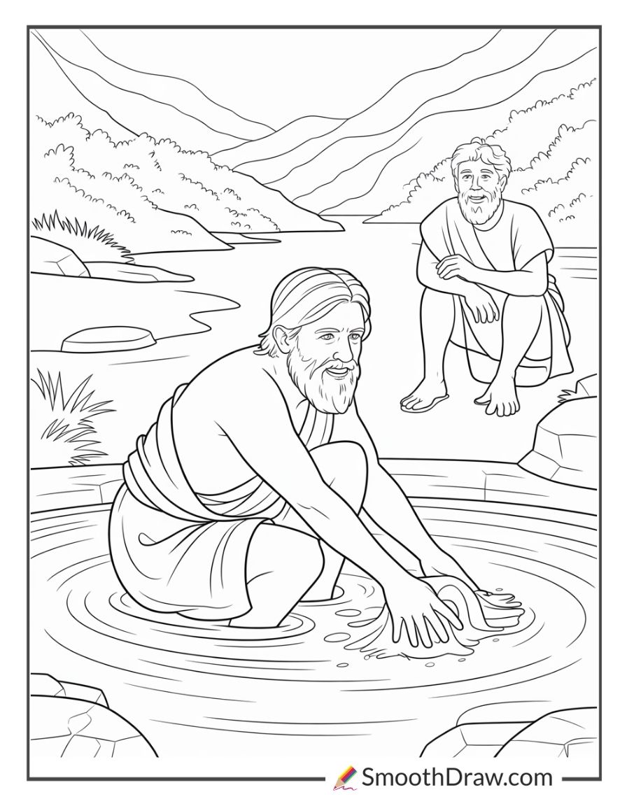 Sunday School Naaman Coloring Page