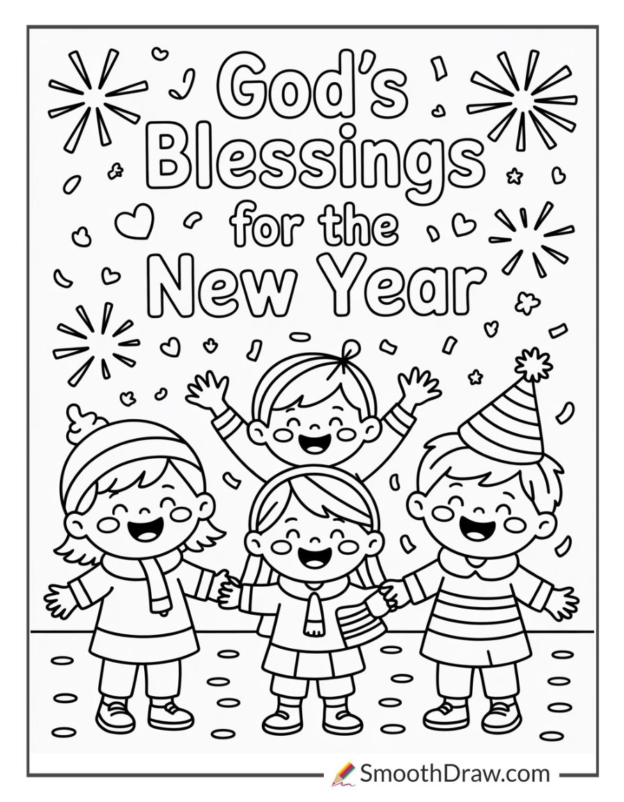Sunday School New Year Coloring Pages