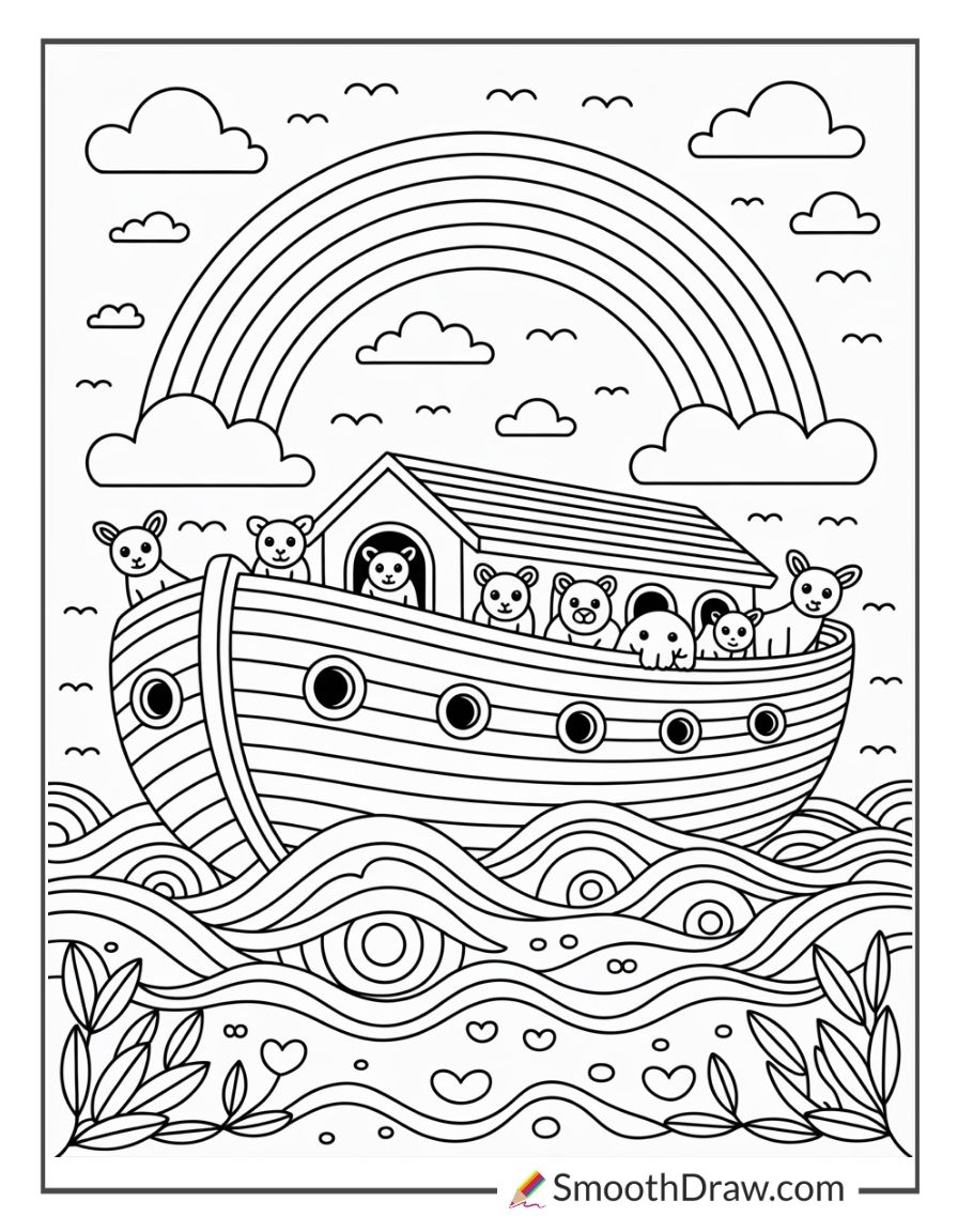 Sunday School Noahs Ark Coloring Page