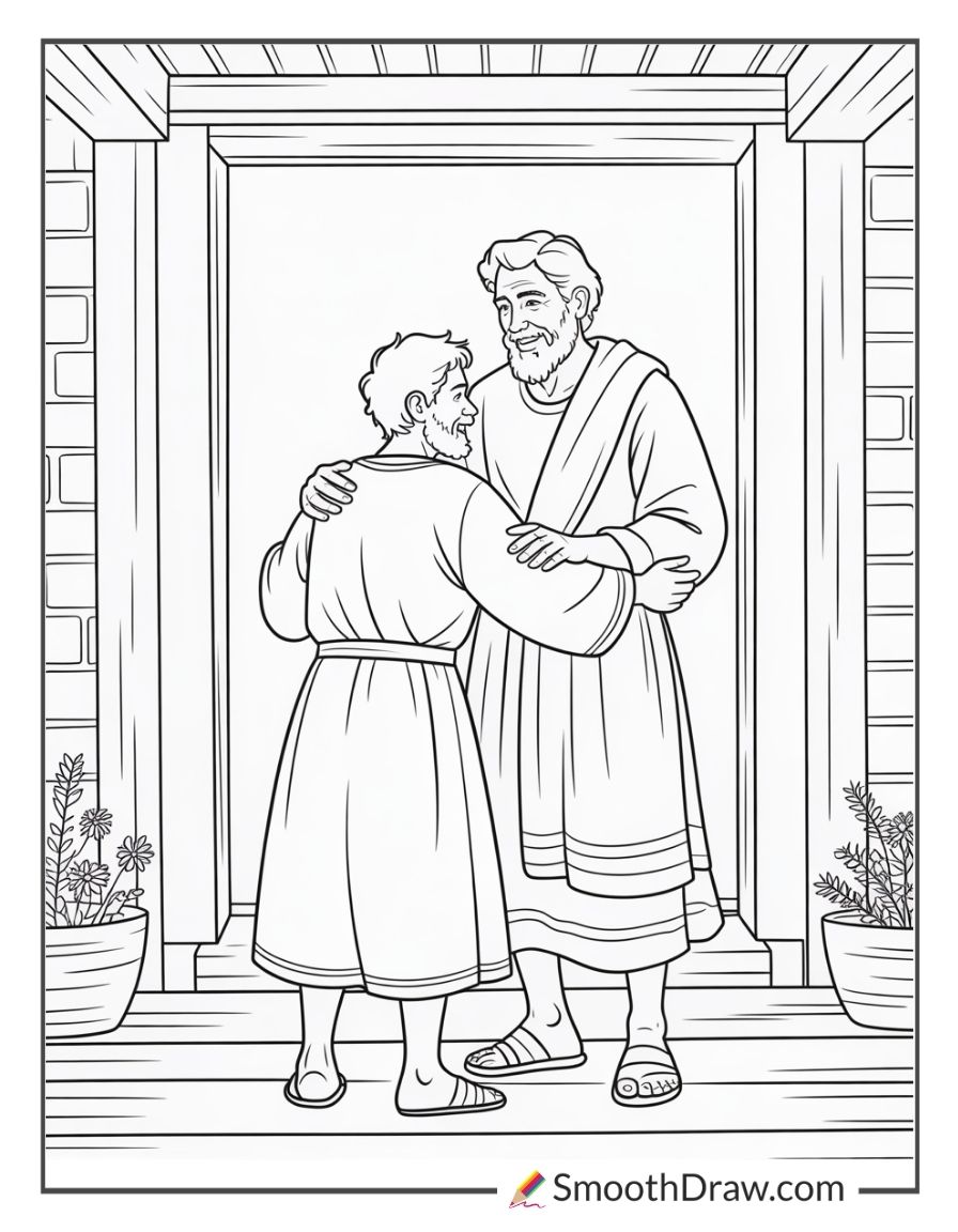 Sunday School Prodigal Son Coloring Page