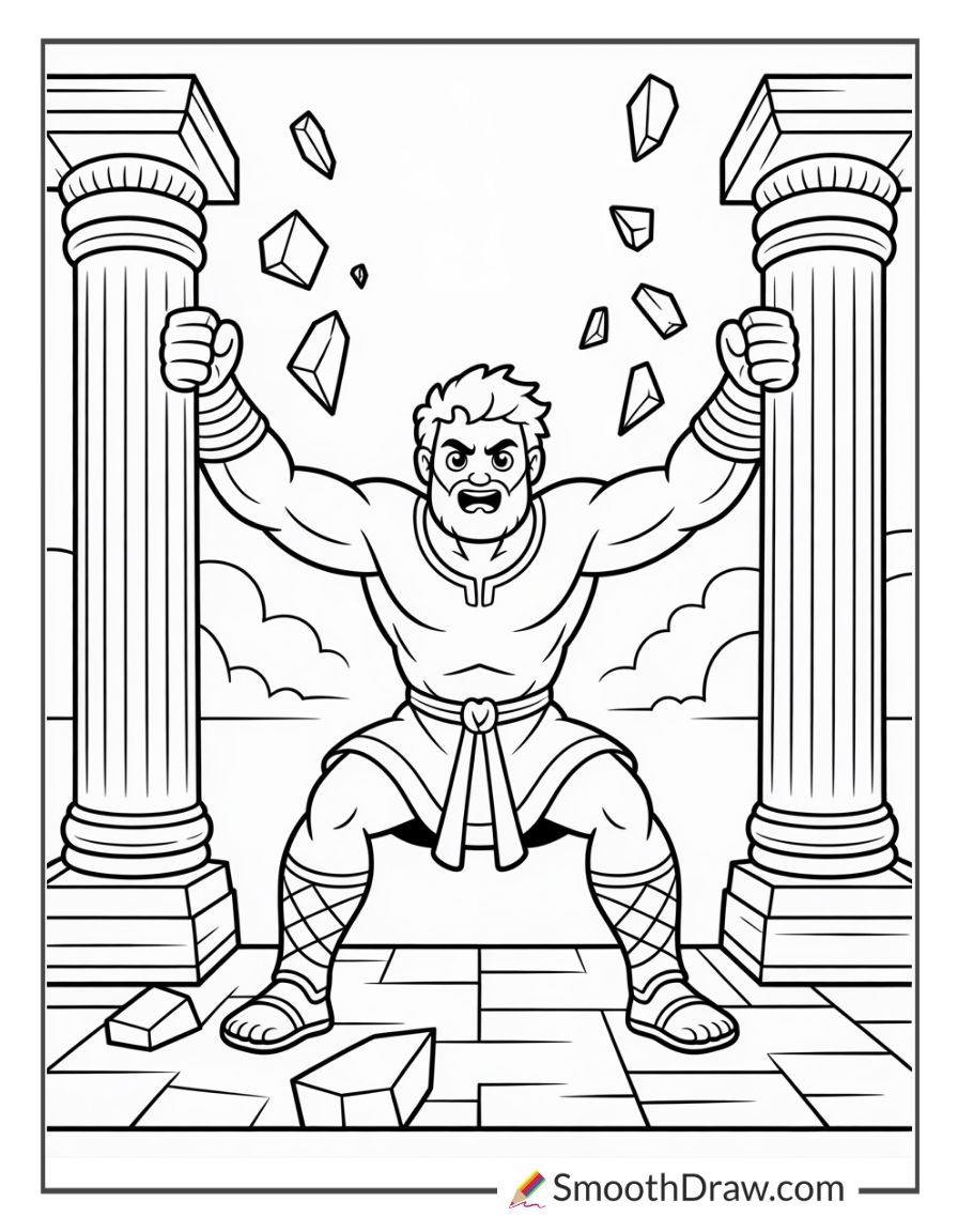 Sunday School Samson Coloring Page