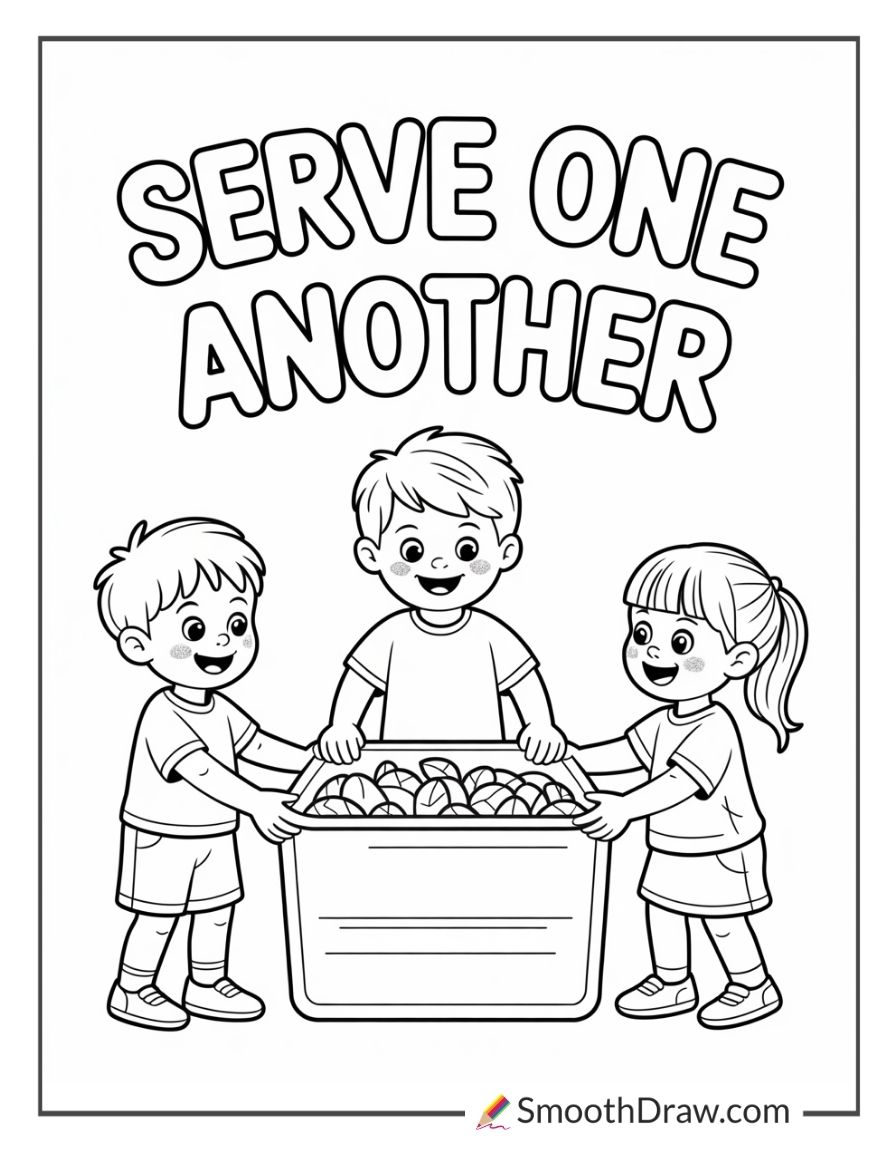 Sunday School Serving Others Coloring Page