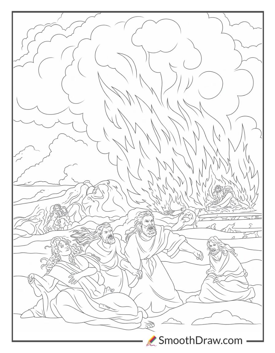 Sunday School Sodom And Gomorrah Coloring Page