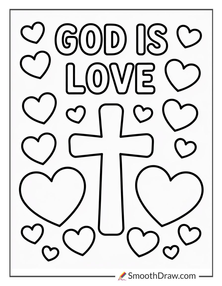 Sunday School Valentine Coloring Pages