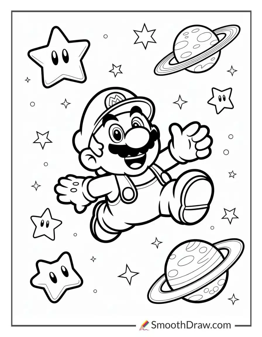 Super Mario Galaxy Coloring Pages