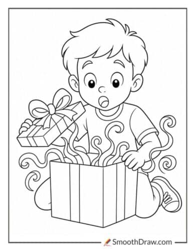 Surprised Child Opening Gift