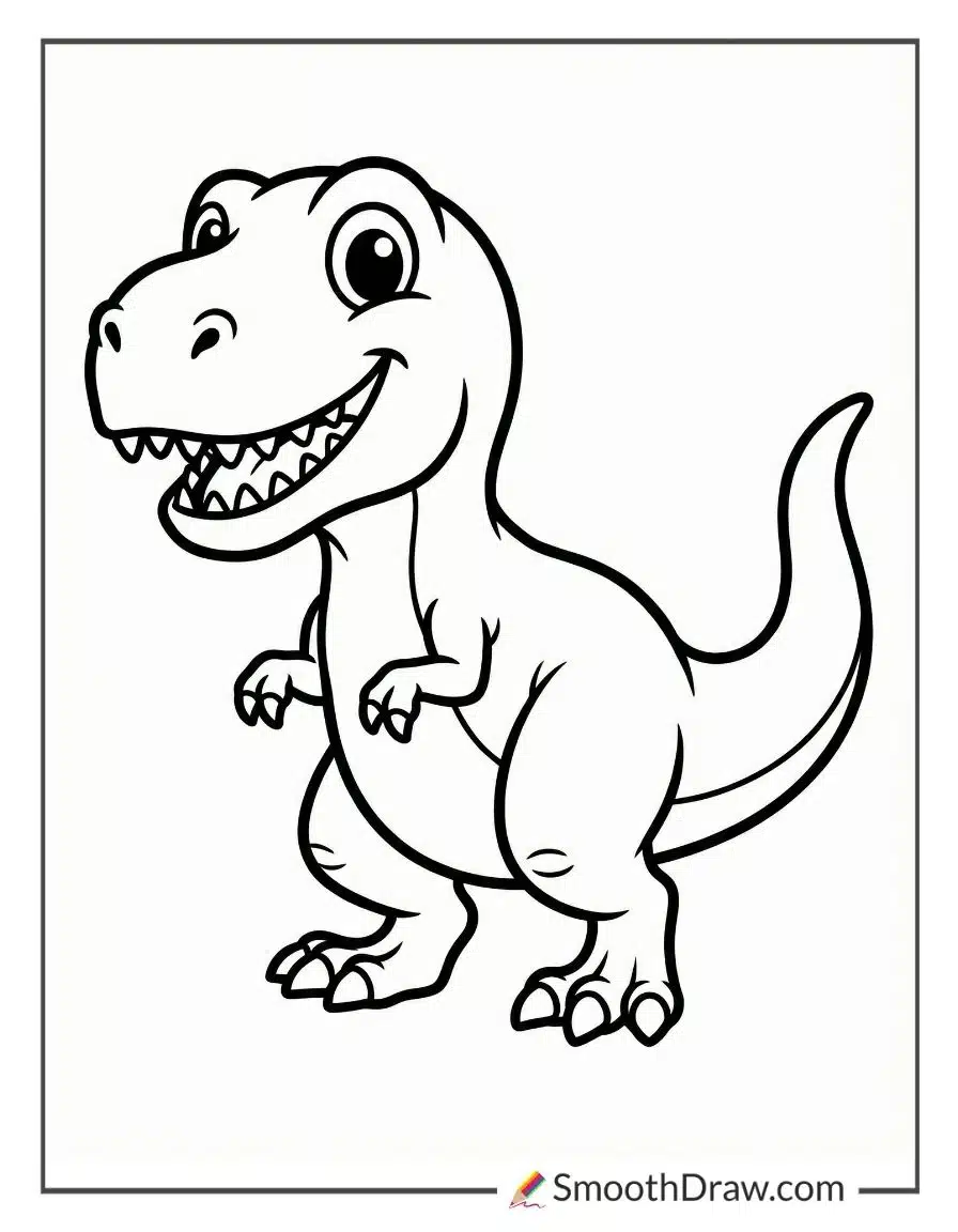 T Rex Coloring Page For Kids