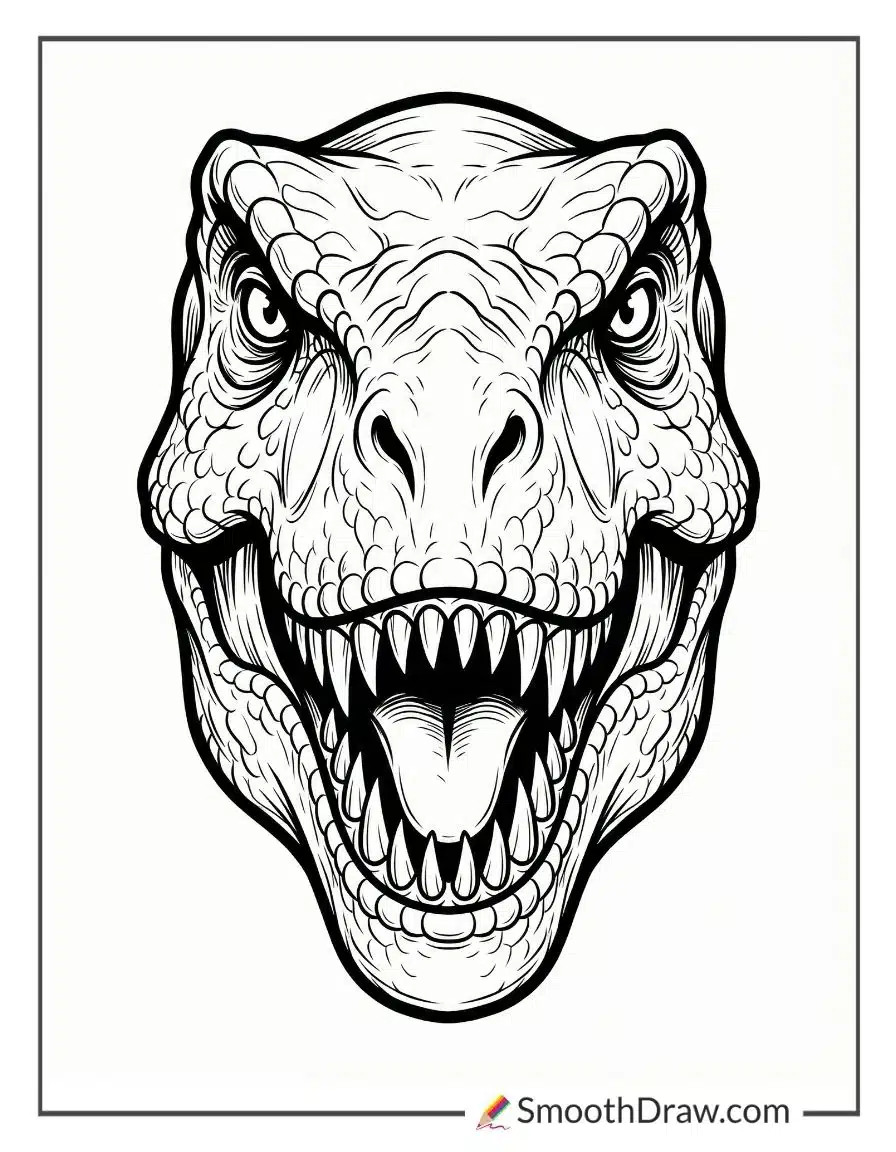 T Rex Head Coloring Page