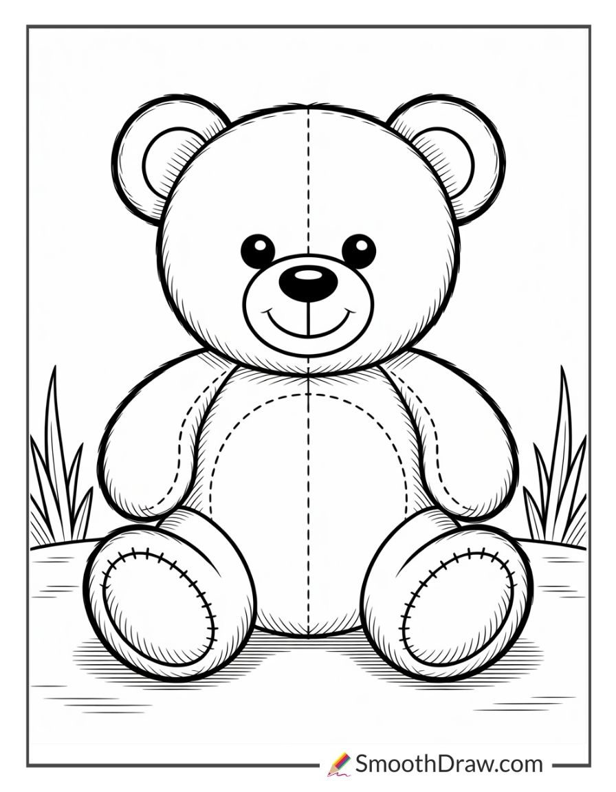 Teddy Bear Coloring Page 1
