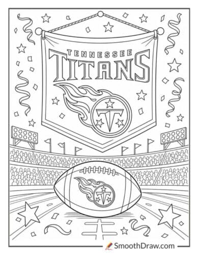 Tennessee Titans Banner And Football