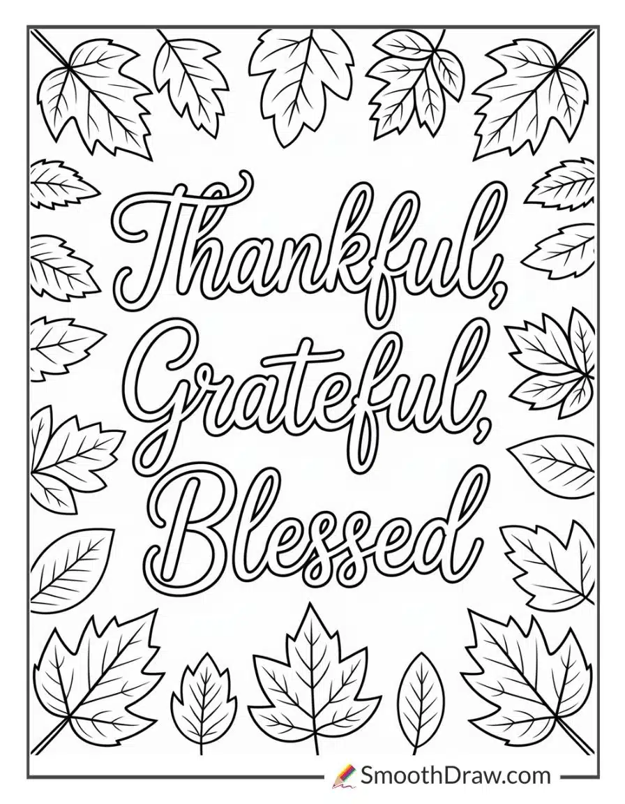 Thankful Bible Verse Coloring Page