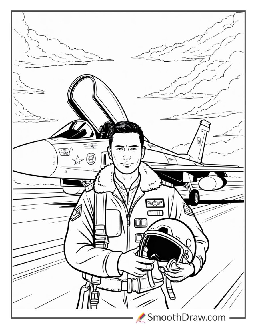 Tie Fighter Pilot Coloring Page