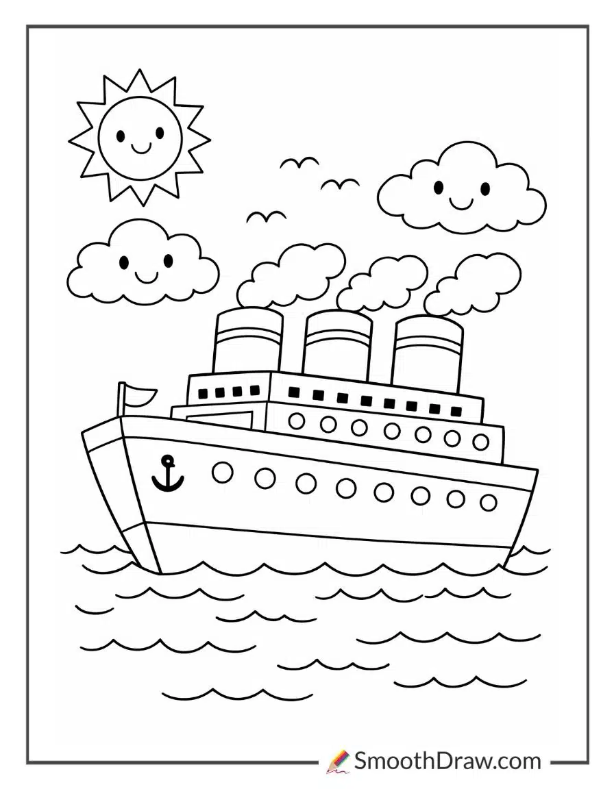 Titanic Coloring Pages For Kids