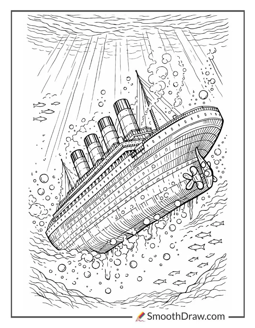 Titanic Underwater Coloring Pages