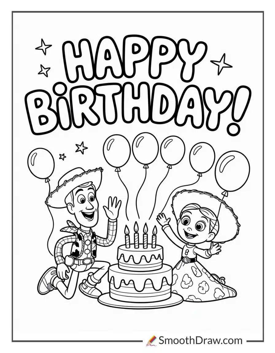toy story birthday coloring pages