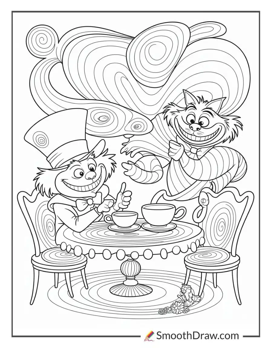 Trippy Alice In Wonderland Coloring Pages