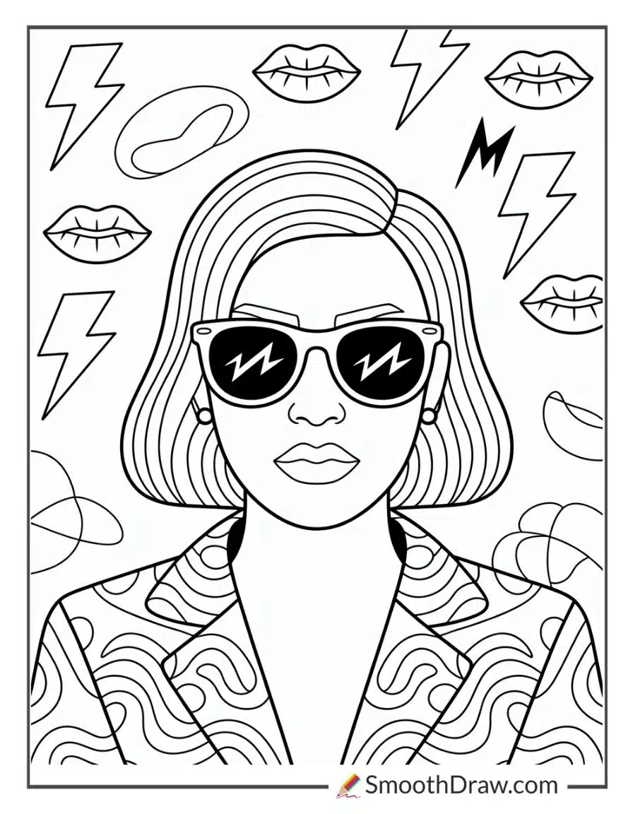 Trippy Baddie Coloring Pages