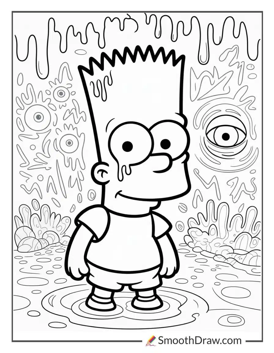 Trippy Bart Simpson Coloring Pages