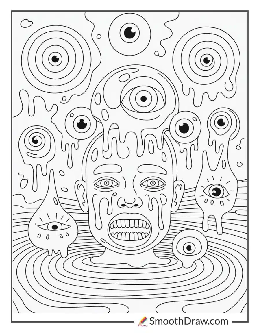 Trippy Coloring Pages For Adults