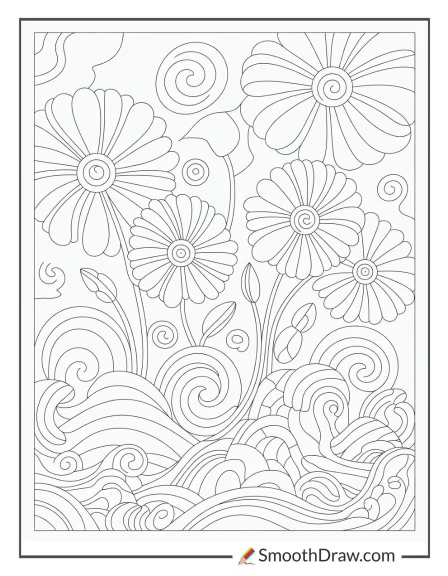 Trippy Flower Coloring Pages