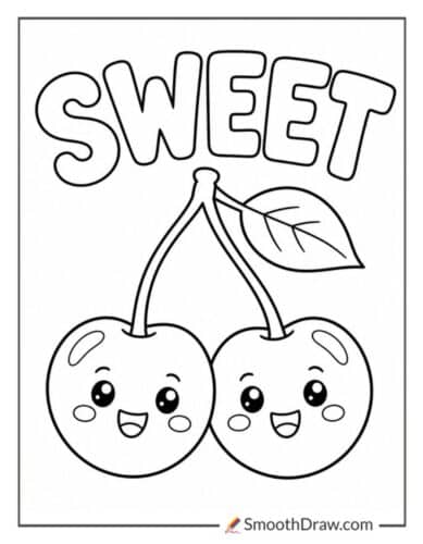 Two Cherries With Word Overlay