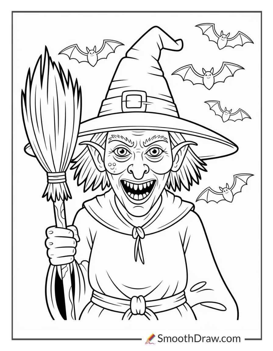 Ugly Witch Coloring Page