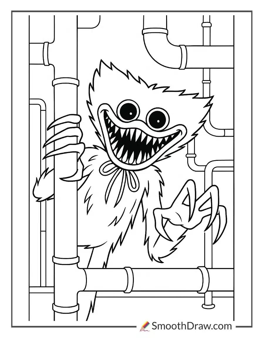 Venom Huggy Wuggy Coloring Pages